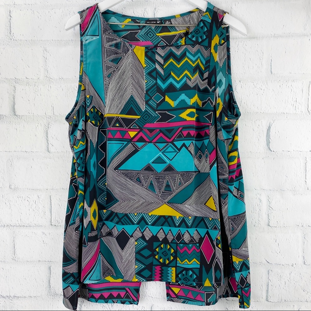 Allen B by Allen Schwartz Slit Back Print Top